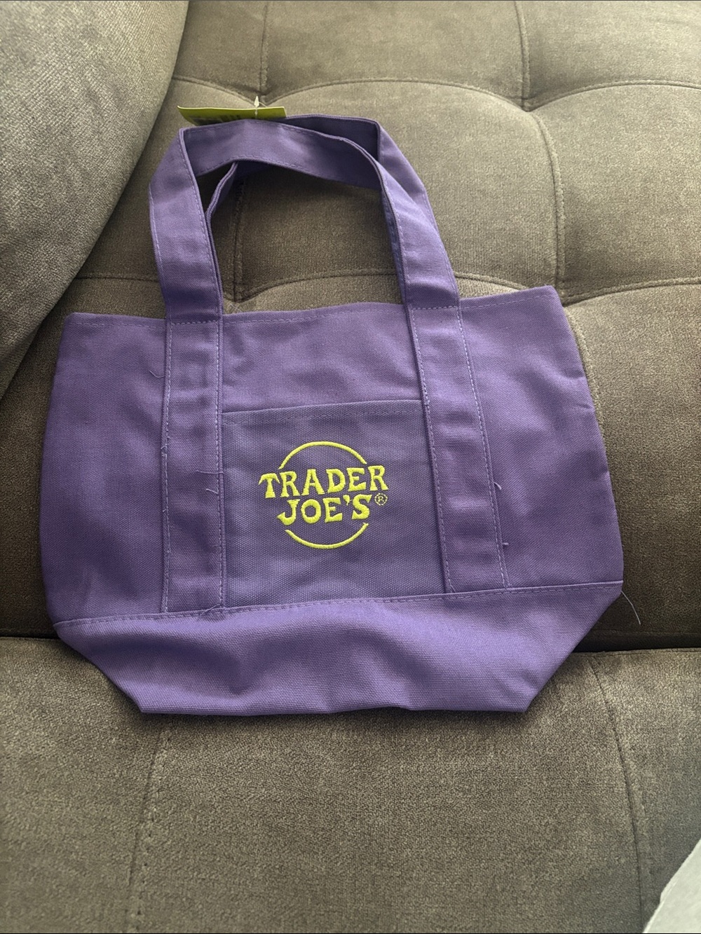 Trader Joe Purple Canvas Tote Bag